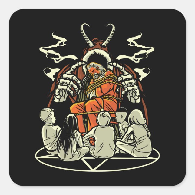 Pegatina Cuadrada Navidades aterradores (Anverso)