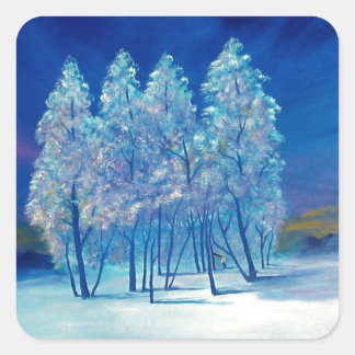 Pegatina Cuadrada Navidades azules #4