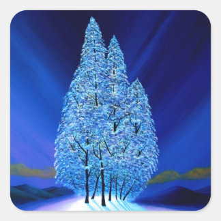 Pegatina Cuadrada Navidades azules #7