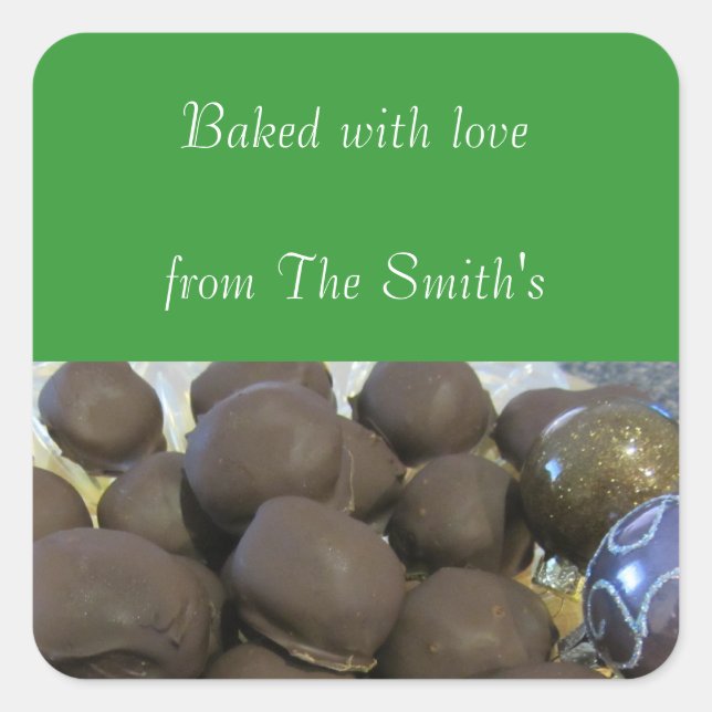 Pegatina Cuadrada Navidades Baking (Anverso)