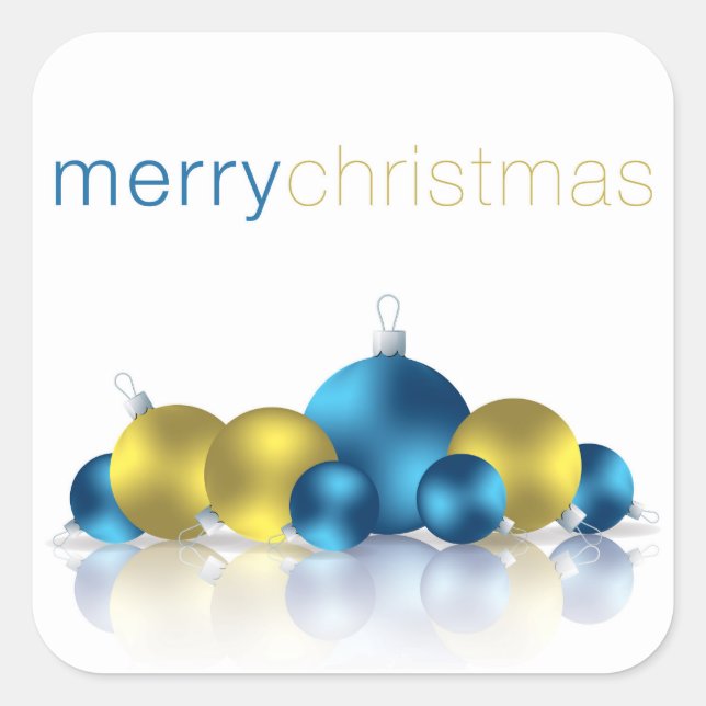 Pegatina Cuadrada Navidades bauble (Anverso)