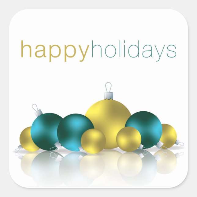 Pegatina Cuadrada Navidades bauble (Anverso)