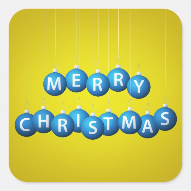 Pegatina Cuadrada Navidades bauble (Anverso)