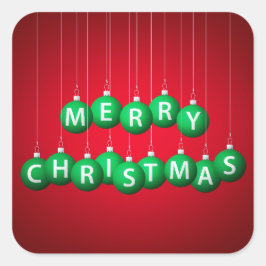 Pegatina Cuadrada Navidades bauble
