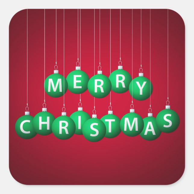 Pegatina Cuadrada Navidades bauble (Anverso)