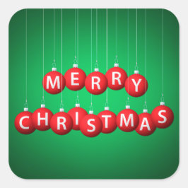 Pegatina Cuadrada Navidades bauble