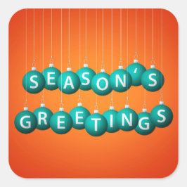 Pegatina Cuadrada Navidades bauble