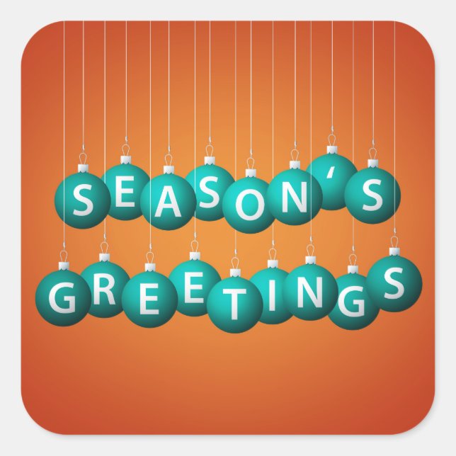 Pegatina Cuadrada Navidades bauble (Anverso)