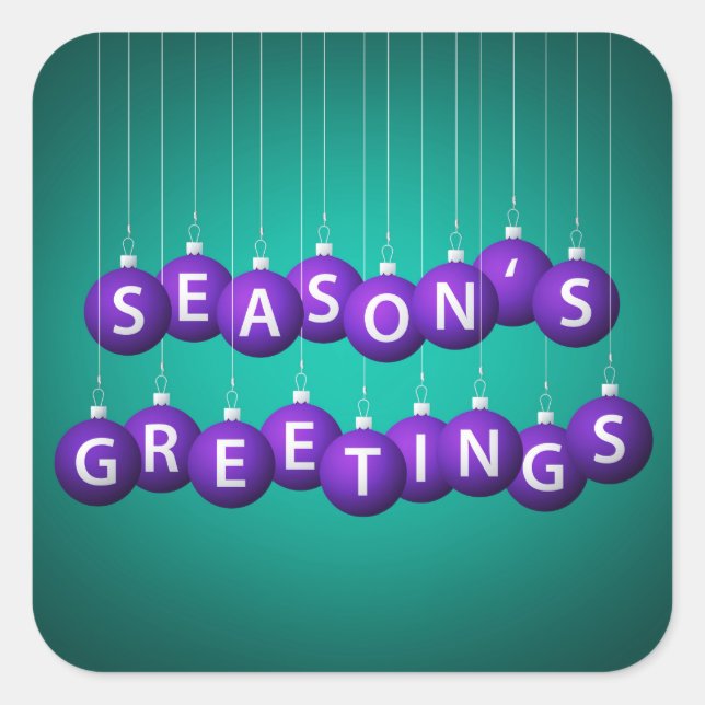 Pegatina Cuadrada Navidades bauble (Anverso)