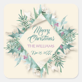 Pegatina Cuadrada Navidades Belly de Merry preparan vacaciones marfi