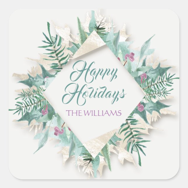 Pegatina Cuadrada Navidades Belly Feliz Navidad (Anverso)