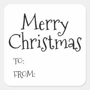 Pegatina Cuadrada Navidades blanco negro a blanco blanco blanco blan