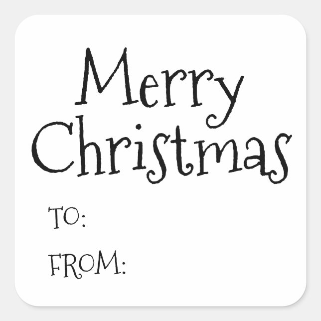 Pegatina Cuadrada Navidades blanco negro a blanco blanco blanco blan (Anverso)