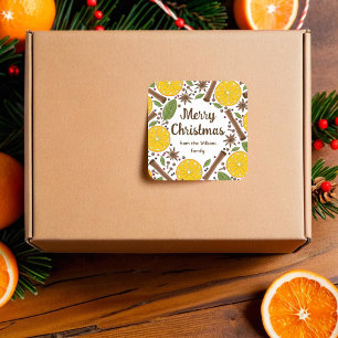 Pegatina Cuadrada Navidades blanco picante de vino