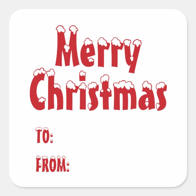 Pegatina Cuadrada Navidades blanco rojo blanco blanco a de lindo (Anverso)