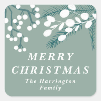 Pegatina Cuadrada Navidades blancos y de la Casa de la Moneda de Euc