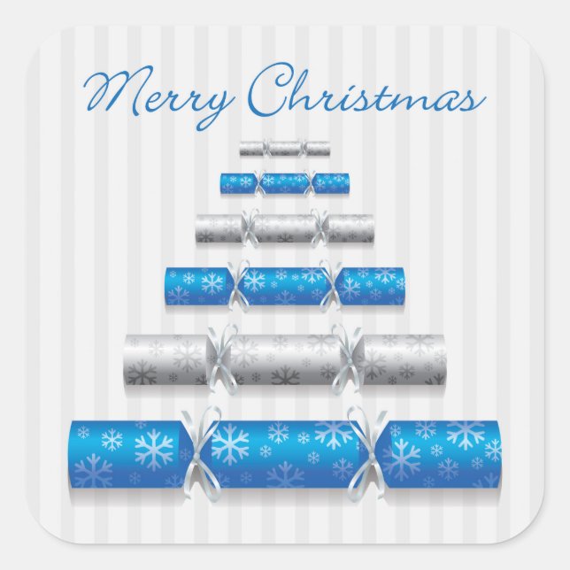 Pegatina Cuadrada Navidades bonbons elegantes (Anverso)