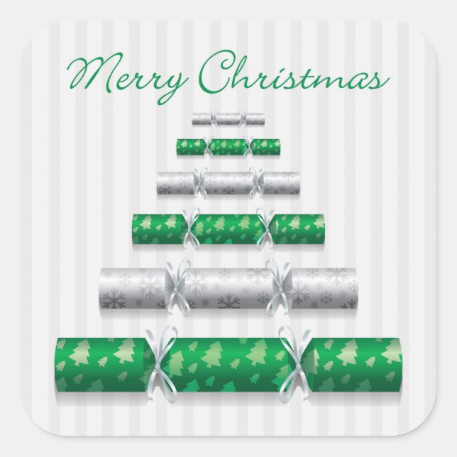 Pegatina Cuadrada Navidades bonbons elegantes (Anverso)