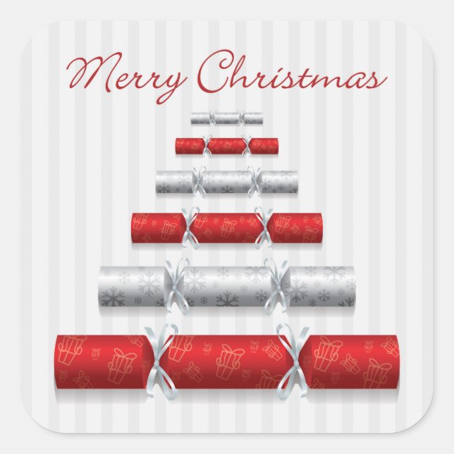 Pegatina Cuadrada Navidades bonbons elegantes (Anverso)