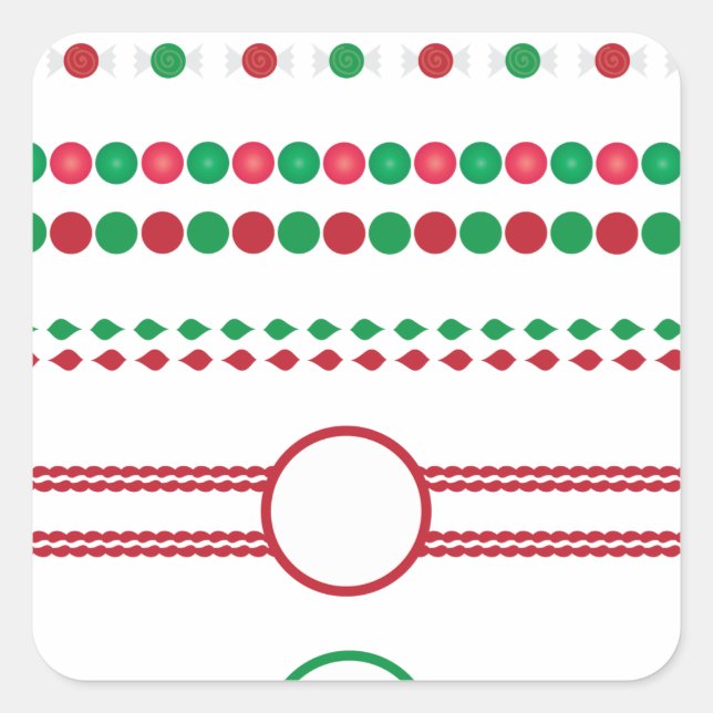 Pegatina Cuadrada navidades bordean marcos vacacionales (Anverso)