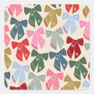 Pegatina Cuadrada Navidades Bows Coquette