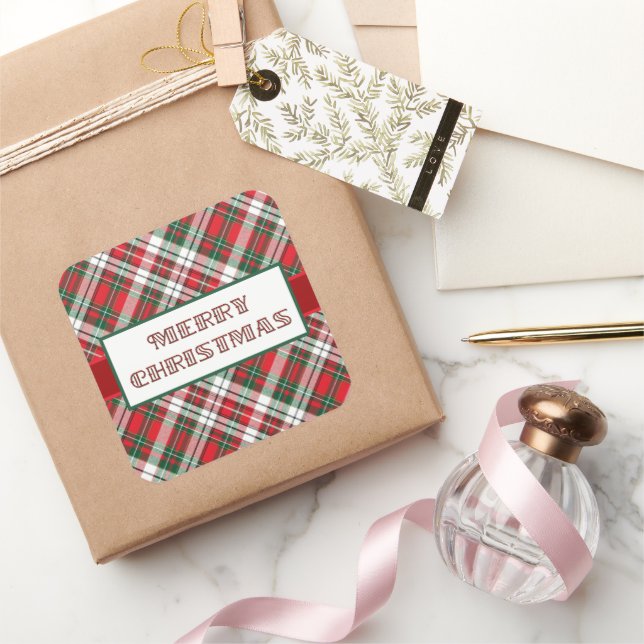 Pegatina Cuadrada Navidades brillan con Feliz Navidad (Regalar)