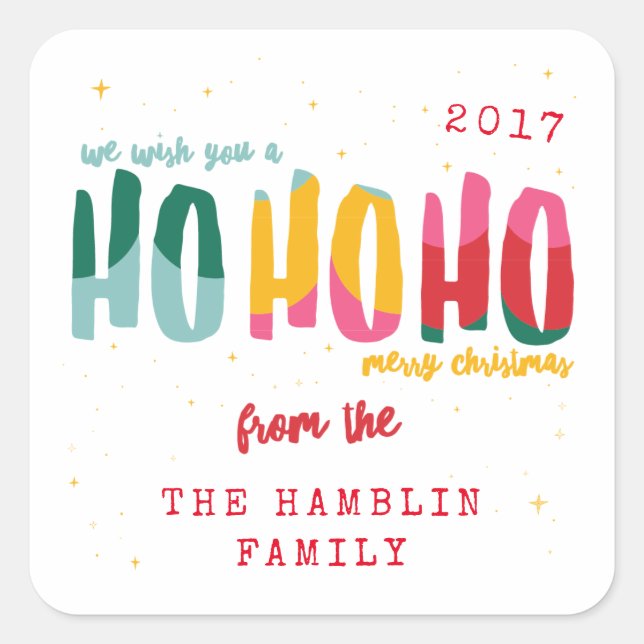 Pegatina Cuadrada Navidades brillantes Pegatinas de Plaza (Anverso)