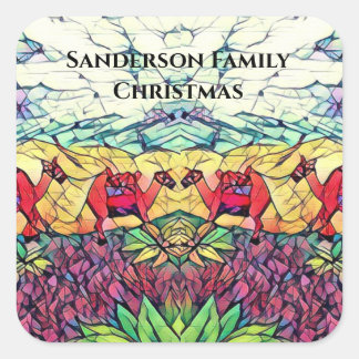 Pegatina Cuadrada Navidades Camels Seted Glass Look