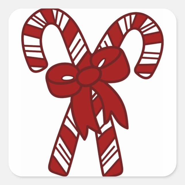 Pegatina Cuadrada Navidades Candy Canes (Anverso)