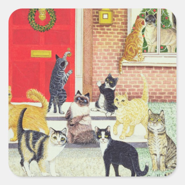 Pegatina Cuadrada Navidades Carols (Anverso)