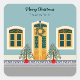 Pegatina Cuadrada Navidades celebran la Casa Portuguesa