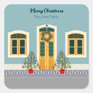 Pegatina Cuadrada Navidades celebran la Casa Portuguesa