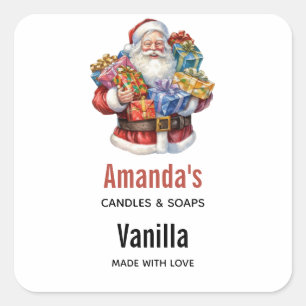 Pegatina Cuadrada Navidades Clásicos de Santa Claus