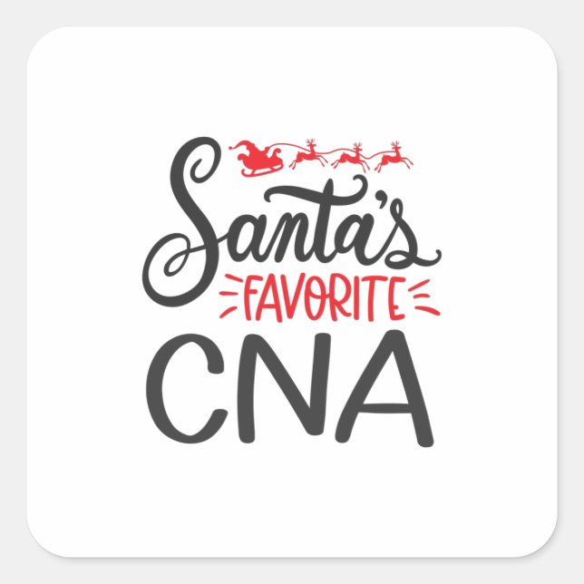 Pegatina Cuadrada Navidades CNA Santas CNA favorita (Anverso)