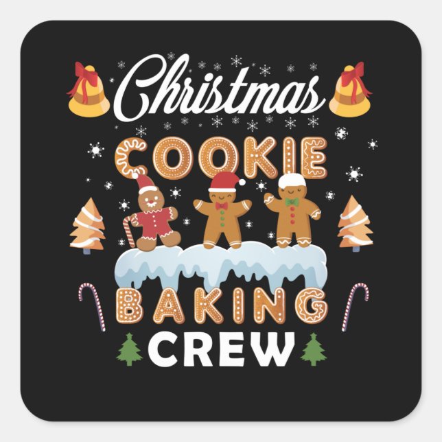 PEGATINA CUADRADA NAVIDADES COOKIE BAKING CREE (Anverso)