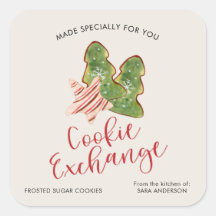 Navidades Cookie Exchange Trendy Watercolor