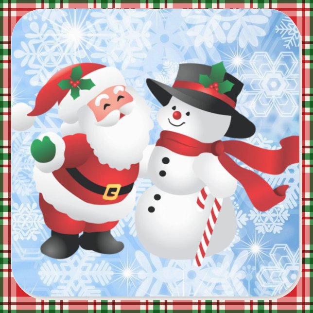 Pegatina Cuadrada Navidades cortan a Santa Claus y a Snowman 20 (Subido por el creador)
