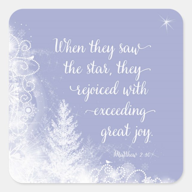 Pegatina Cuadrada Navidades - Cuando vieron la estrella (Anverso)