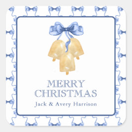 Pegatina Cuadrada Navidades de acuarela o correas Bodas