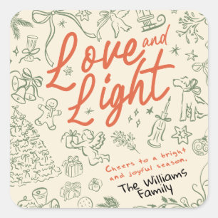 Pegatina Cuadrada Navidades de amor y luz