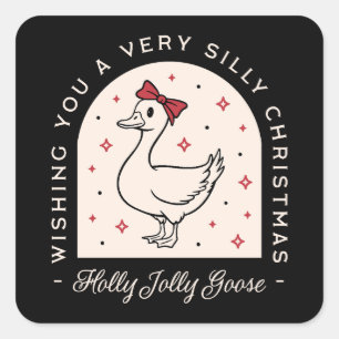 Pegatina Cuadrada Navidades de animales de granja de galletas