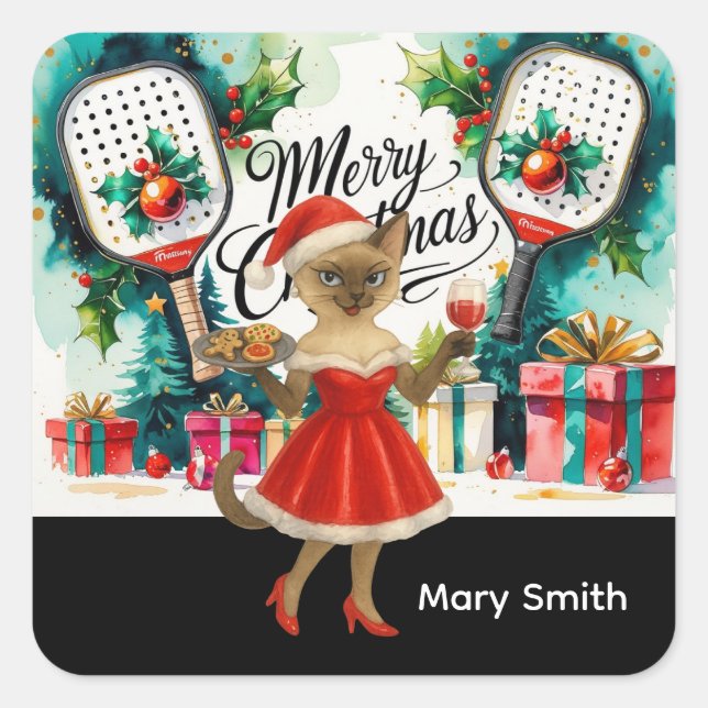 Pegatina Cuadrada Navidades de bolas de bolas temáticas para aficion (Anverso)