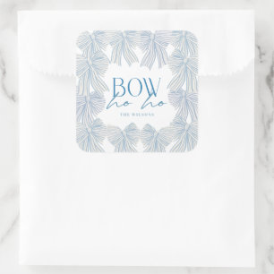 Pegatina Cuadrada Navidades de Bow Ho Blue Bows