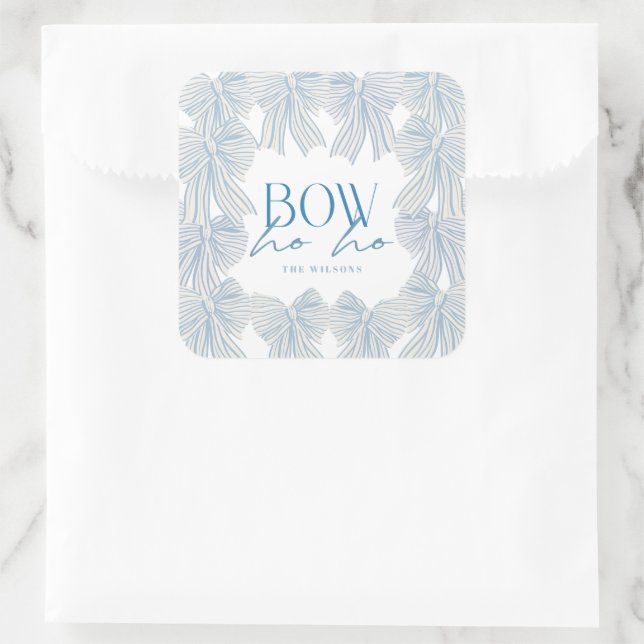Pegatina Cuadrada Navidades de Bow Ho Blue Bows (Bolso)