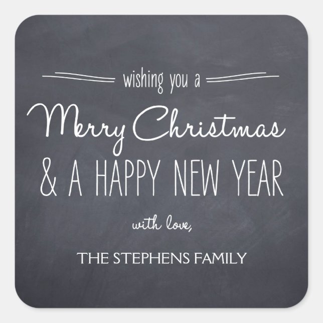 Pegatina Cuadrada Navidades de cartón/Pegatinas de vacaciones (Anverso)