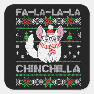 Pegatina Cuadrada Navidades De Chinchilla Fea Regalo Por El Amor De 