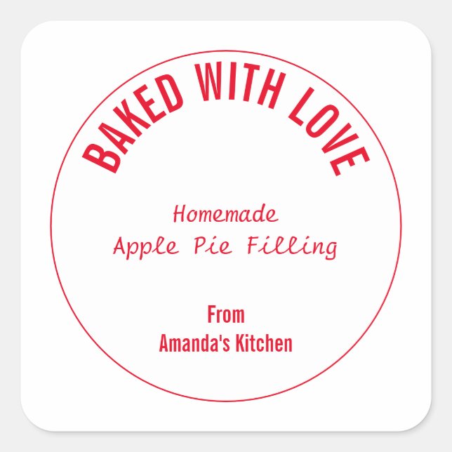 Pegatina Cuadrada Navidades de comida caseros Personalizado fiesta d (Anverso)