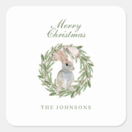 Pegatina Cuadrada Navidades de conejo conejo conejo conejo conejo co