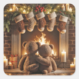Pegatina Cuadrada Navidades de contrabando Teddy Bears