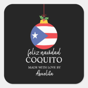 Pegatina Cuadrada Navidades de Coquito Tropical Beben Plaza St